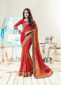 Fancy Foil Print Saree With Attractive Border