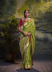 Festive Light Green Weaving Designer Saree