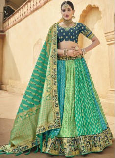 Glorious Lehenga Choli With Decent Work And Contrast Work Border Dupatta