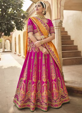 Glorious Lehenga Choli With Decent Work And Contrast Work Border Dupatta