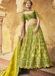 Glorious Lehenga Choli With Decent Work And Contrast Work Border Dupatta