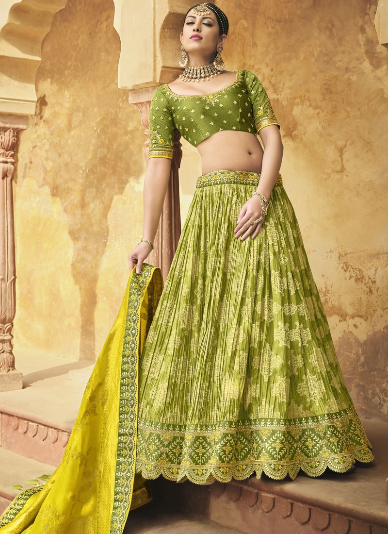 Glorious Lehenga Choli With Decent Work And Contrast Work Border Dupatta