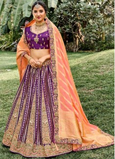 Gorgeous Banarasi Silk Lehenga Choli WIth Decent Work And Weaving