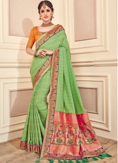 Gorgeous Soft Silk Saree With Heavy Work Blouse