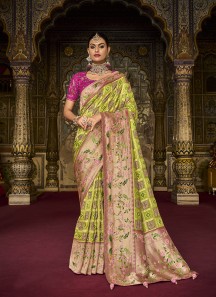 Green Silk Weaving Saree