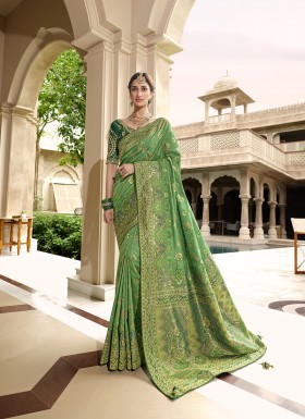 Green Weaving Silk Classic Saree