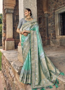 Green Wedding Silk Trendy Saree