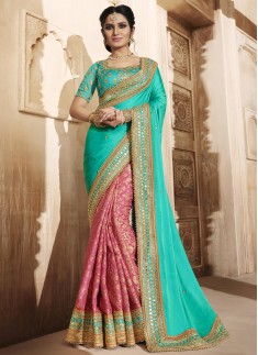 Hypnotizing Jacquard Half N Half  Saree