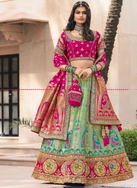 Luxurious Lehenga Choli In Banarasi Silk With Elegant Design Work