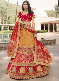 Luxurious Lehenga Choli In Banarasi Silk With Elegant Design Work