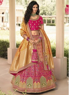 Luxurious Lehenga Choli In Banarasi Silk With Elegant Design Work