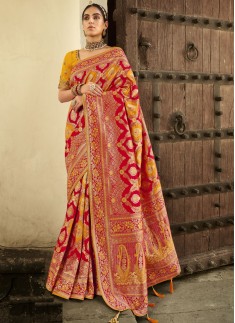 Magnificent Soft Banarasi Silk Fabric Saree With C