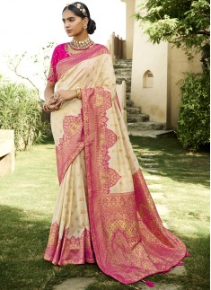 Magnificent Soft Banarasi Silk Fabric Saree With C