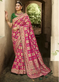 Magnificent Soft Banarasi Silk Fabric Saree With C