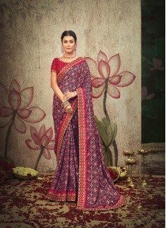 Multi Color Patola Satin Silk Designer Saree