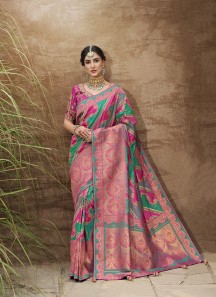 Multi Colour Designer Silk Saree