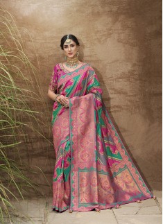 Multi Colour Designer Silk Saree