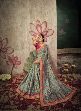 Multi Colour Patola Printed Satin Silk Saree
