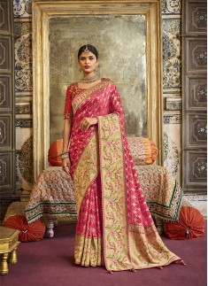 Paramount Handwork Pink Designer Saree