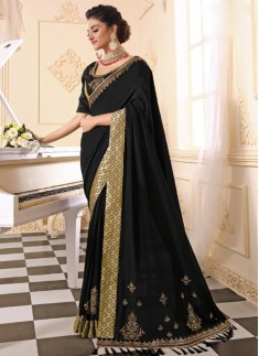 Party Wear Soft Silk Saree With Heavy Work Blouse Piece