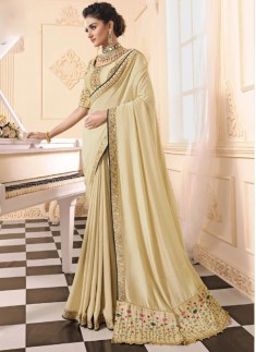 Party Wear Soft Silk Saree With Heavy Work Blouse Piece
