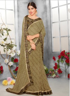 printed saree with digital border with digital boluse