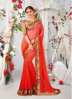 printed saree with digital border with digital boluse