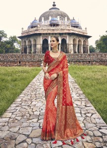 Red Wedding Contemporary Saree