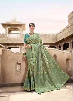 Sea Green Silk Weaving Contemporary Saree