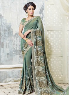 Skirt Border Style Saree With Different Material