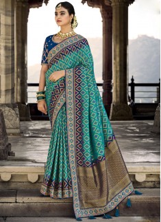 Stylish Dola Silk Saree With Contrast heavy Work B