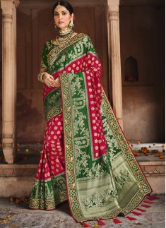 Stylish Soft Banarasi Silk Material Saree With Hea