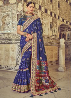 Traditional Patan Patola Pure Silk Saree With Heavy work Blouse Piece