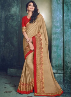 Traditional wear saree With Contrast Blouse Piece