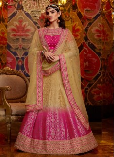 Unique Work Lehenga Choli With Contrast Net Material Dupatta