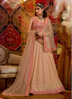 Unique Work Lehenga Choli With Contrast Net Material Dupatta