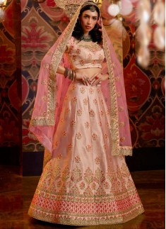 Unique Work Lehenga Choli With Contrast Net Material Dupatta